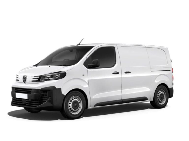 Peugeot Expert leasen - schuin vooraanzicht van de witte bestelbus op witte studio-achtergrond