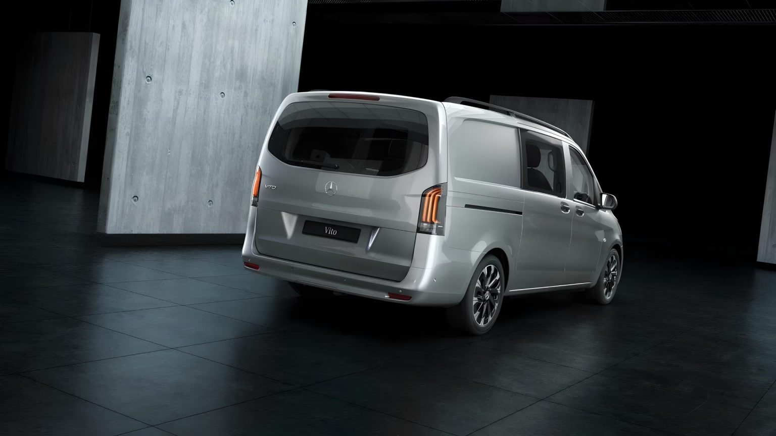 Mercedes-Benz eVito 119 GB L2 90kWh zakelijke lease - schuin achteraanzicht