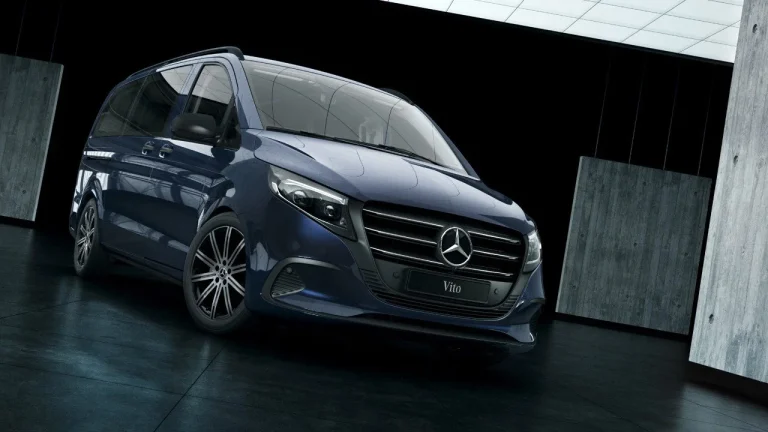 Mercedes-Benz eVito lease - schuin vooraanzicht in donkerblauw