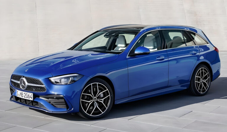 Mercedes-Benz C-Klasse Estate C300e leasen - voorzijde driekwart aanzicht