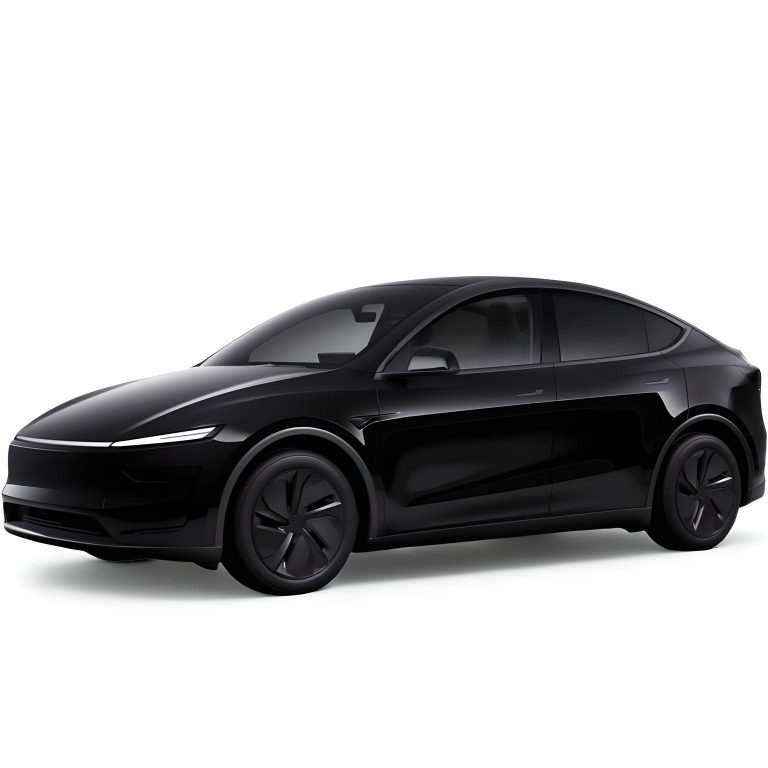 Tesla Model Y Premium Long Range leasen - zwarte uitvoering voorzijde driekwart aanzicht
