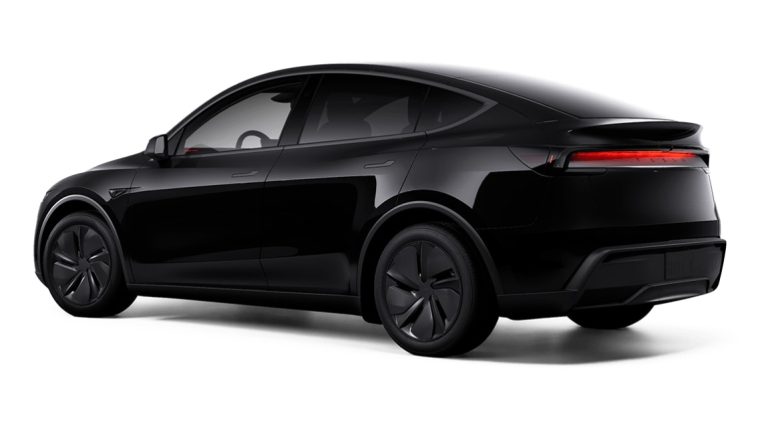 Tesla Model Y zakelijke lease - zwarte uitvoering achterzijde driekwart aanzicht
