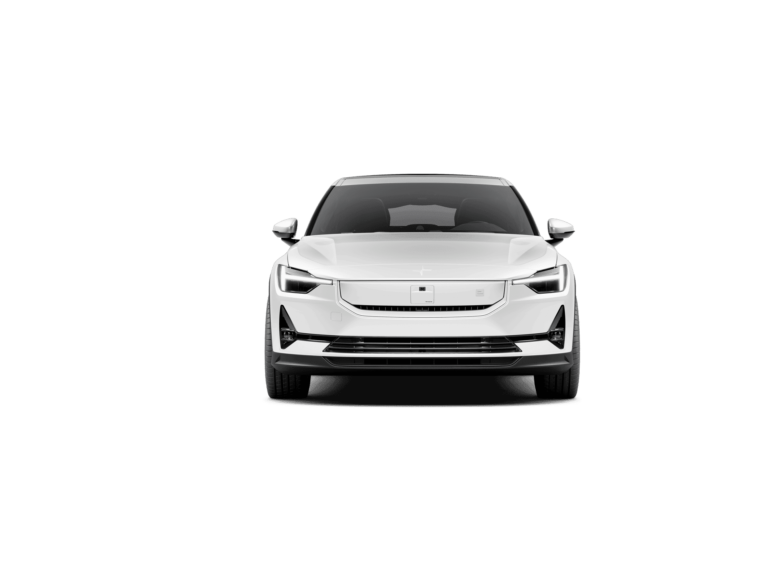 Zakelijk leasen Polestar 2 Long Range - vooraanzicht op zwarte studio-achtergrond