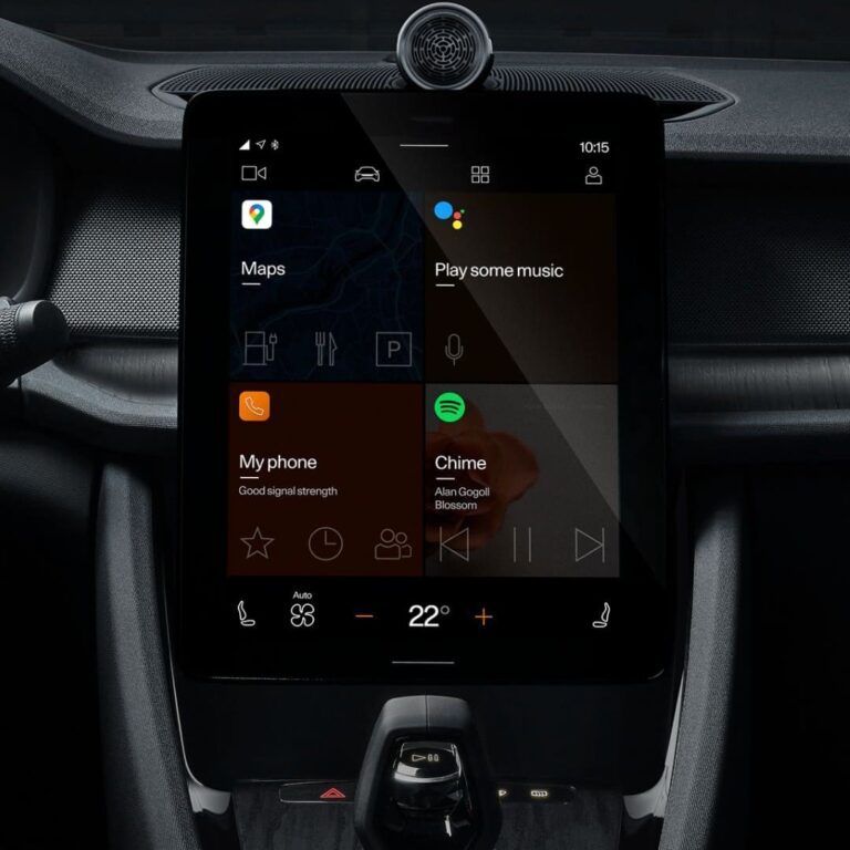 Zakelijke lease Polestar 2 - infotainmentscherm met app-iconen op basis van Google