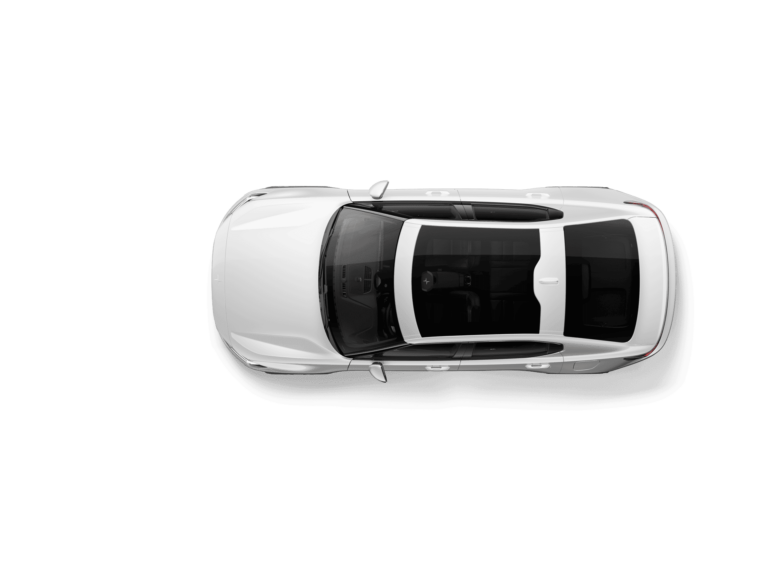 Zakelijke lease Polestar 2 Long Range - vooraanzicht van bovenaf op zwarte studio-achtergrond