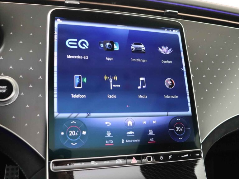 Mercedes-Benz EQE SUV 300 Business Edition AMG Line lease - hoofdmenu van het MBUX-infotainmentsysteem