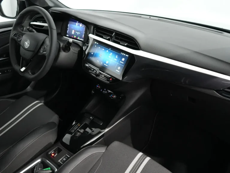 Goedkope zakelijke lease elektrisch - dashboard met stuurwiel en infotainmentscherm