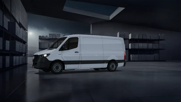 Mercedes-Benz eSprinter leasen - zijaanzicht in avondsfeer