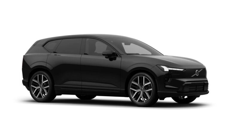 LeaseRoute Volvo EX60 aanbieding MKB - schuin vooraanzicht op witte studio-achtergrond