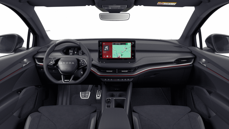 Skoda Enyaq 85 Sportline Tour Edition zakelijk leasen - dashboard met infotainmentscherm