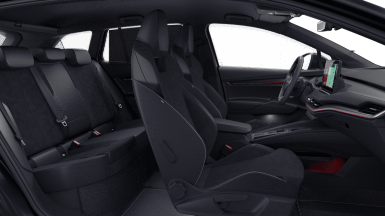 Skoda Enyaq leasen - interieur met voorstoelen en achterbank