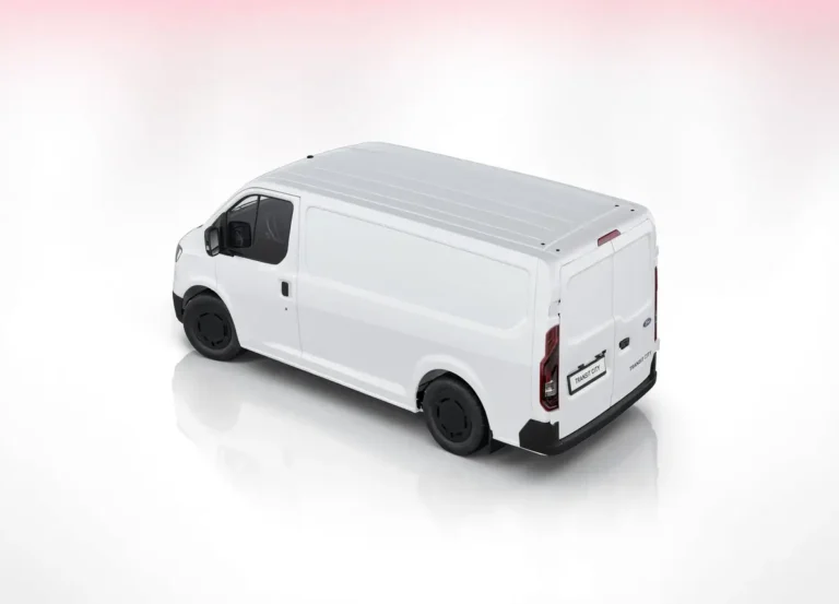Ford Transit City, 56 kWh L1H1 zakelijke lease - vooraanzicht Frozen White gloss