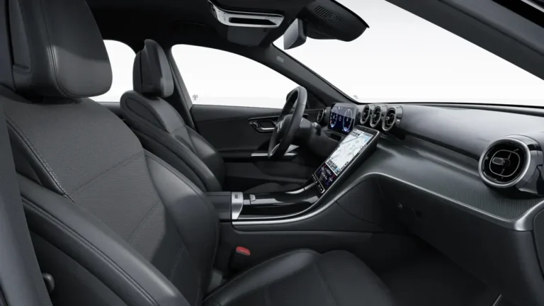 Mercedes-Benz C-Klasse C 300 e leasen - voorstoelen en interieur in ARTICO lederlook zwart