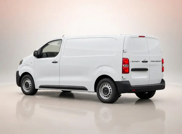 Peugeot e-Expert bedrijfswagen leasen, schuin van achteren links met dubbele achterdeuren